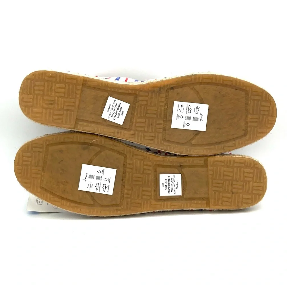 Joules Shelbury Striped Espadrille Flats Women’s Size 10 Canvas Slip On Nautical